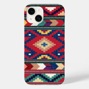 Red Blue Grönt Gult White Oriental Kilim Matta