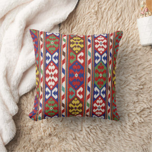 Red Blue Grönt Gult White Oriental Kilim Matta Kudde