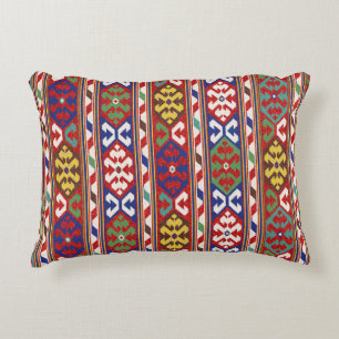 Red Blue Grönt Gult White Oriental Kilim Matta Prydnadskudde
