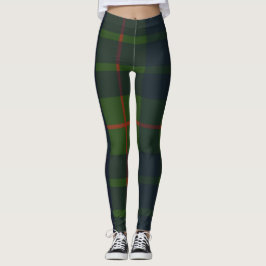 Red Blue Grönt Tartan Play Scottish Play Leggings
