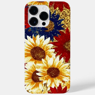 RED BLUE GULD GLITTER LOOK AMERICAN SUNFLOWERS