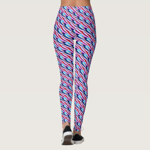 Red Blue Gult Black Abstrakt Mönster Leggings
