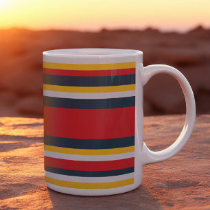 Red Blue Gult Uniform Rand Kaffemugg