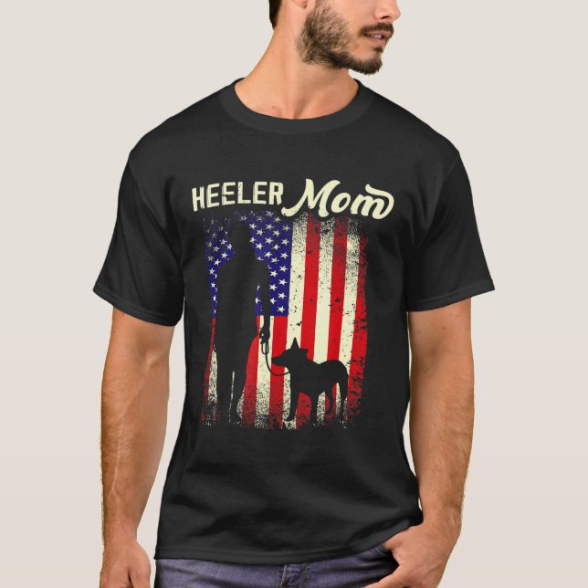 Red Blue Heeler Mamma Australian Cattle Hund Ameri T Shirt (Framsida)