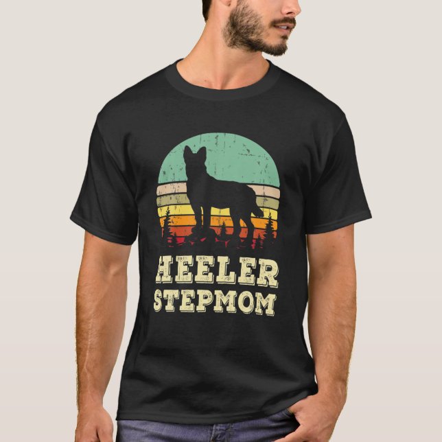Red Blue Heeler Stepmamma Gift Australian Cattle H T Shirt (Framsida)