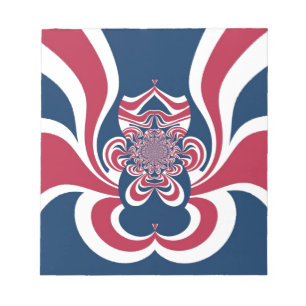 Red Blue Kaleidoscope Art Skriv ut Anteckningsblock