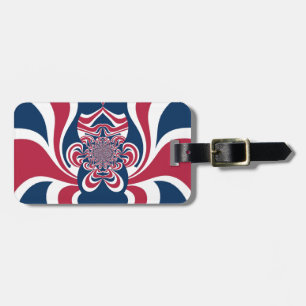 Red Blue Kaleidoscope Art Skriv ut Bagagebricka