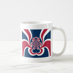 Red Blue Kaleidoscope Art Skriv ut Kaffemugg