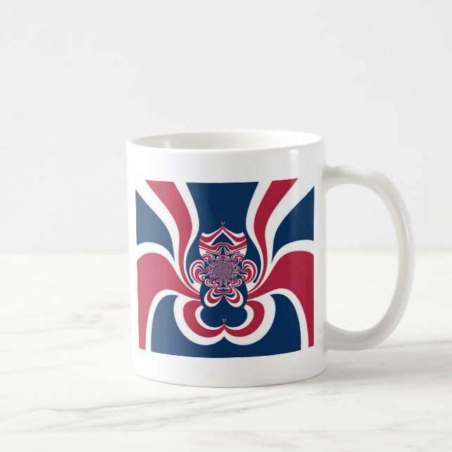 Red Blue Kaleidoscope Art Skriv ut Kaffemugg (Höger)