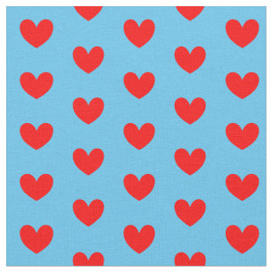 Red Blue Kärlek Heart Tyg