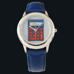 Red Blue Math Teacher Mathematics Calculator Watch Armbandsur<br><div class="desc">Innehåller en originalmarkörillustration av en räknare. Perfekt för din favoritmatematiklärare eller matematikentusiast!</div>