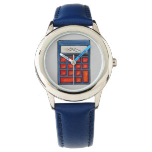 Red Blue Math Teacher Mathematics Calculator Watch Armbandsur