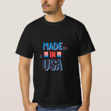 Red Blue Minimalist Made in USA Independence day