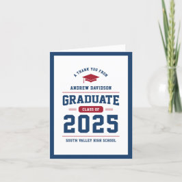 Red Blue Modern Class of 2025 Blank Tack Kort