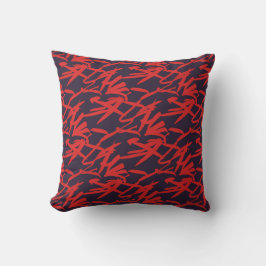 Red & Blue Mönster Pillow Kudde
