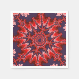 Red, Blue och Rosa Fractal Birthday Pappersservett