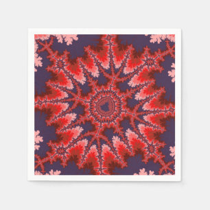 Red, Blue och Rosa Fractal Birthday Pappersservett