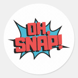Red Blue Oh Snap Pop Art Runt Klistermärke