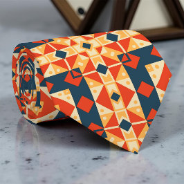 Red Blue Orange Geometric Moroccan Hispanic Mosaic Slips