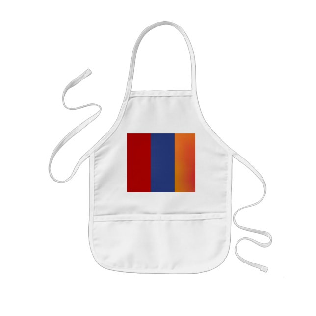 Red Blue Orange Infant's Apron Barnförkläde (Framsidan)