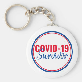 Red Blue Pandemic Coronavirus Covid-19 Survivor Nyckelring