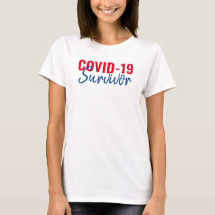 Red Blue Pandemic Coronavirus Covid- 19 Survivor T Shirt