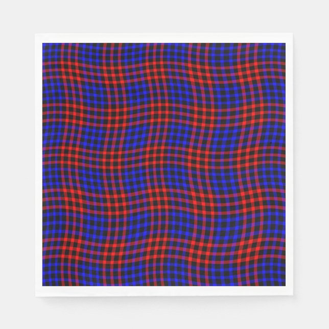 Red Blue Plaid Checker Seamless Pattern Pappersservett (Framsidan)