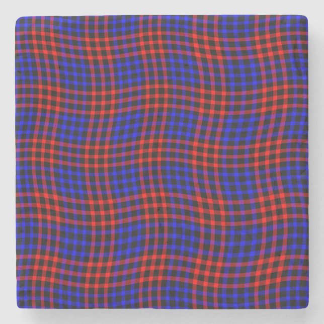 Red Blue Plaid Checker Seamless Pattern Stenunderlägg (Framsidan)
