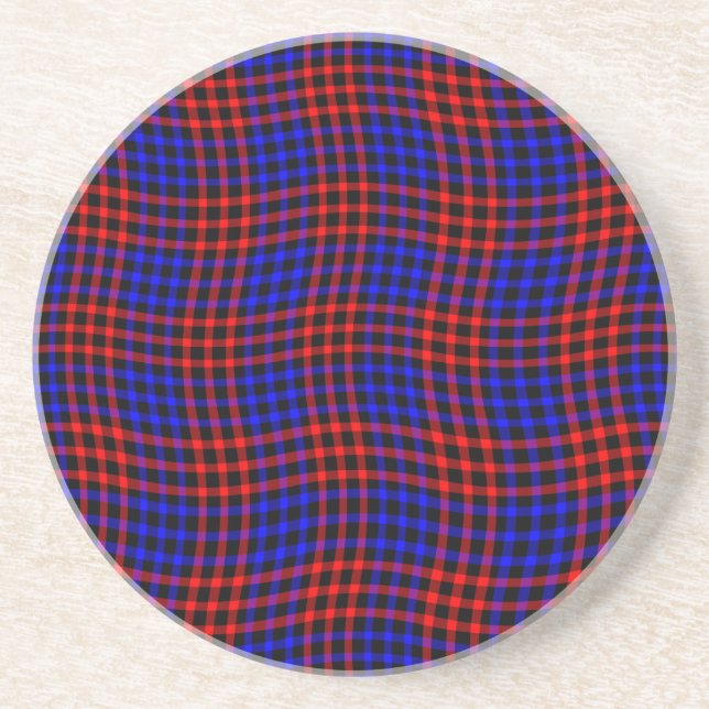 Red Blue Plaid Checker Seamless Pattern Underlägg (Framsidan)