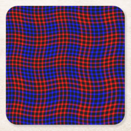 Red Blue Plaid Checker Seamless Pattern Underlägg Papper Kvadrat