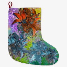 RED BLUE POINSETTIAS,CHRISTMAS STARS,GULD SPARKLES