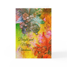 RED BLUE POINSETTIAS,JULAFTON STARS I GULD SPARKLE