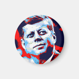 Red Blue Pop Art JFK John F. Kennedy Magnet