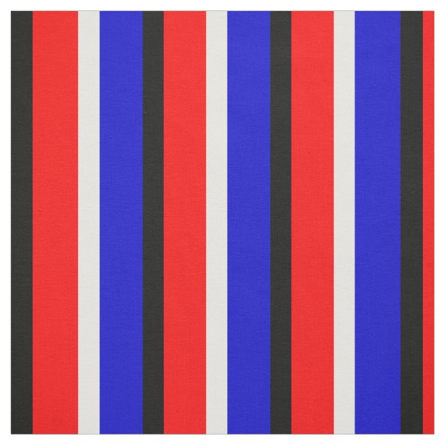 Red Blue Rand Mönster Design Tyg (Provkarta)