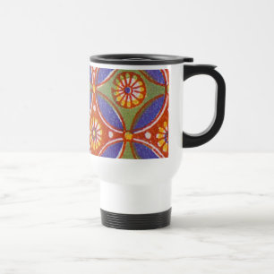 Red Blue Rustic Colorful Circle Egypten Art Mönste Resemugg