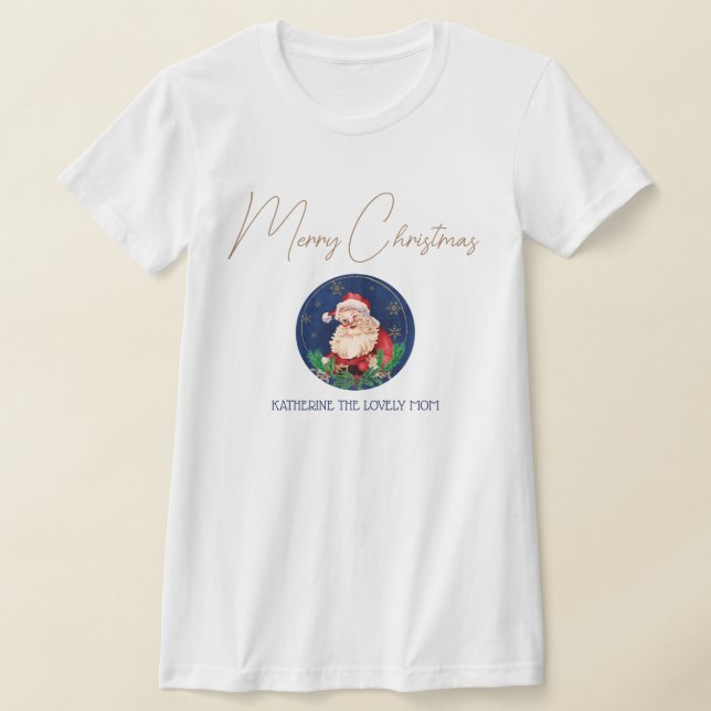 Red Blue Santa Matching - unika jultider T Shirt (Laydown)