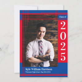 Red Blue School Färg Studenten Photo Play Inbjudningar