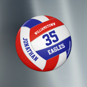 Red blue school färg team namn volleyball magnet
