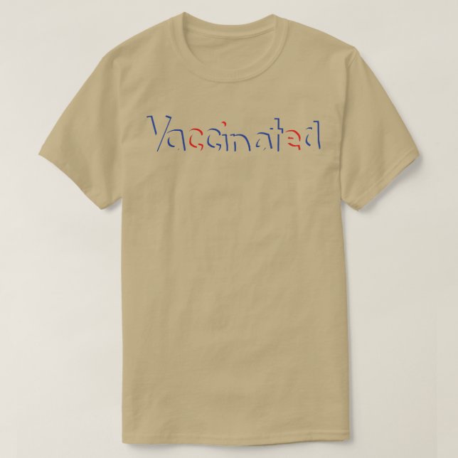 Red Blue Shadow Vaccinerad typografi T Shirt (Design framsida)
