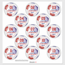 Red Blue Soccer Team färg set of 13 anpassningsbar