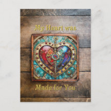 Red & Blue Stached Glass Heart Steampunk Series