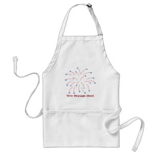 Red Blue Star Fireworks Patriotic Aprons Förkläde