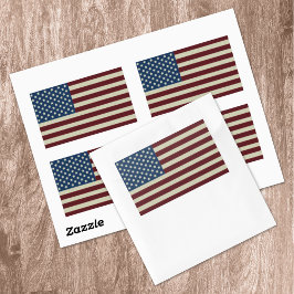 Red & Blue Stars & Rand American Flaggor USA Rektangulärt Klistermärke