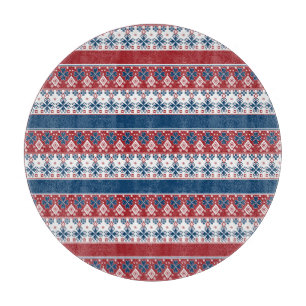 Red Blue Stripe Norska Mönster