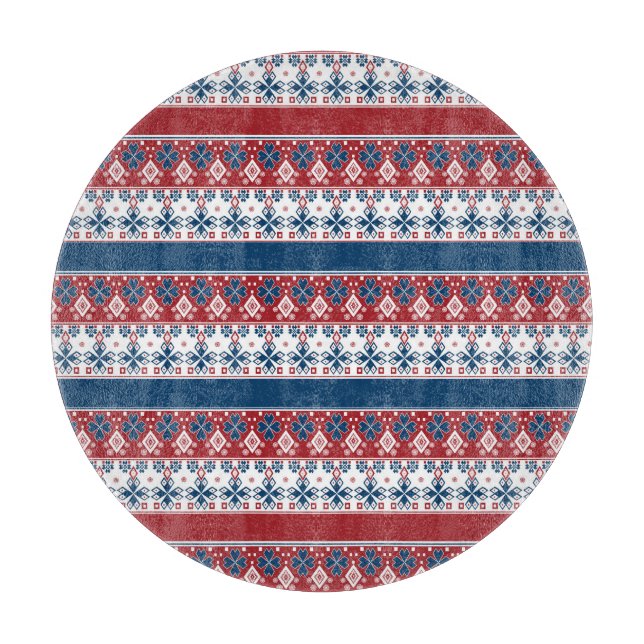 Red Blue Stripe Norska Mönster (Framsidan)