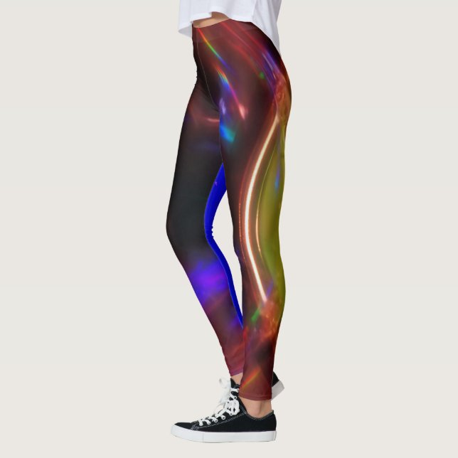 Red Blue Strobe Light Leggings (Vänster)