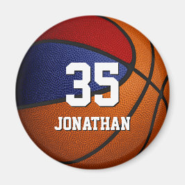 Red blue team färg basketball party favors magnet