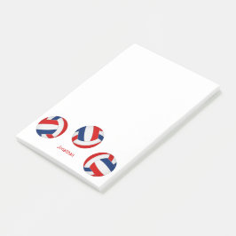 Red blue team färg personlig volleyball post-it block