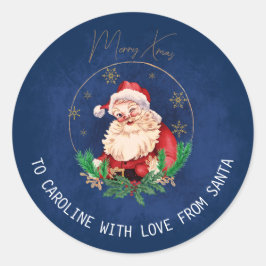 Red Blue to from Santa Merry Vintage jul Runt Klistermärke