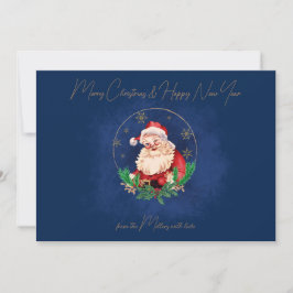 Red Blue Typography Jultomten Vintage jul Julkort